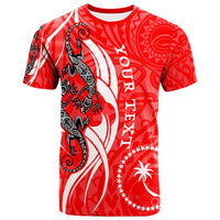 Chuuk Custom T Shirt Lizard Tattoo Red Color Unisex Red - Polynesian Pride