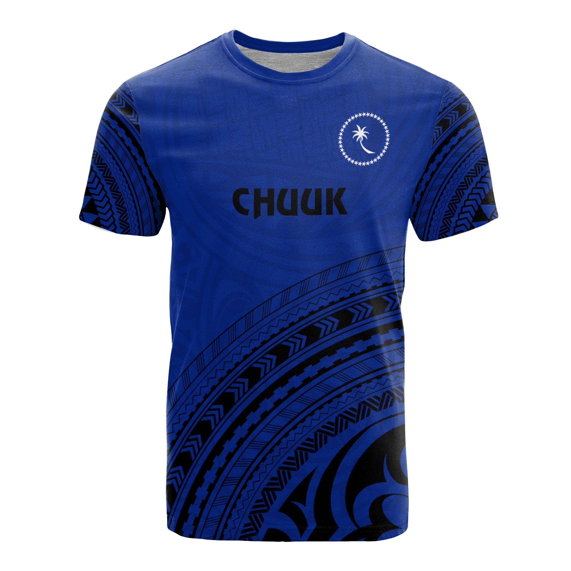 Chuuk All Over T Shirt Chuuk Flag Polynesian Tribal BLue Version Unisex Blue - Polynesian Pride