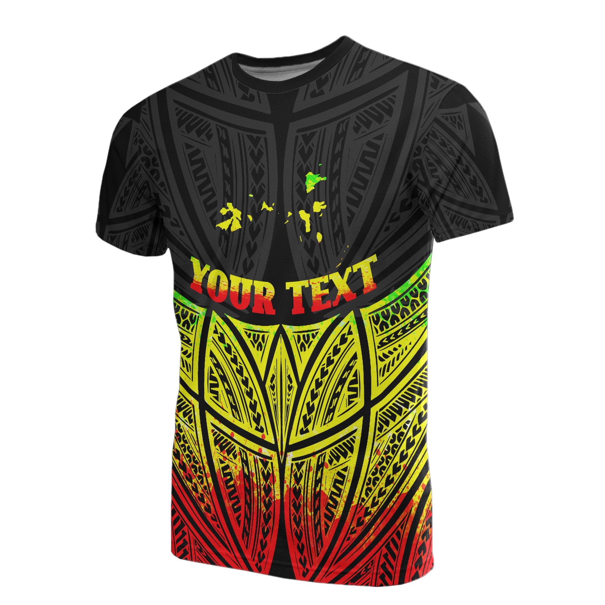 Chuuk Polynesian Custom T Shirt Reggae Pride Map and Seal Unisex Reggae - Polynesian Pride