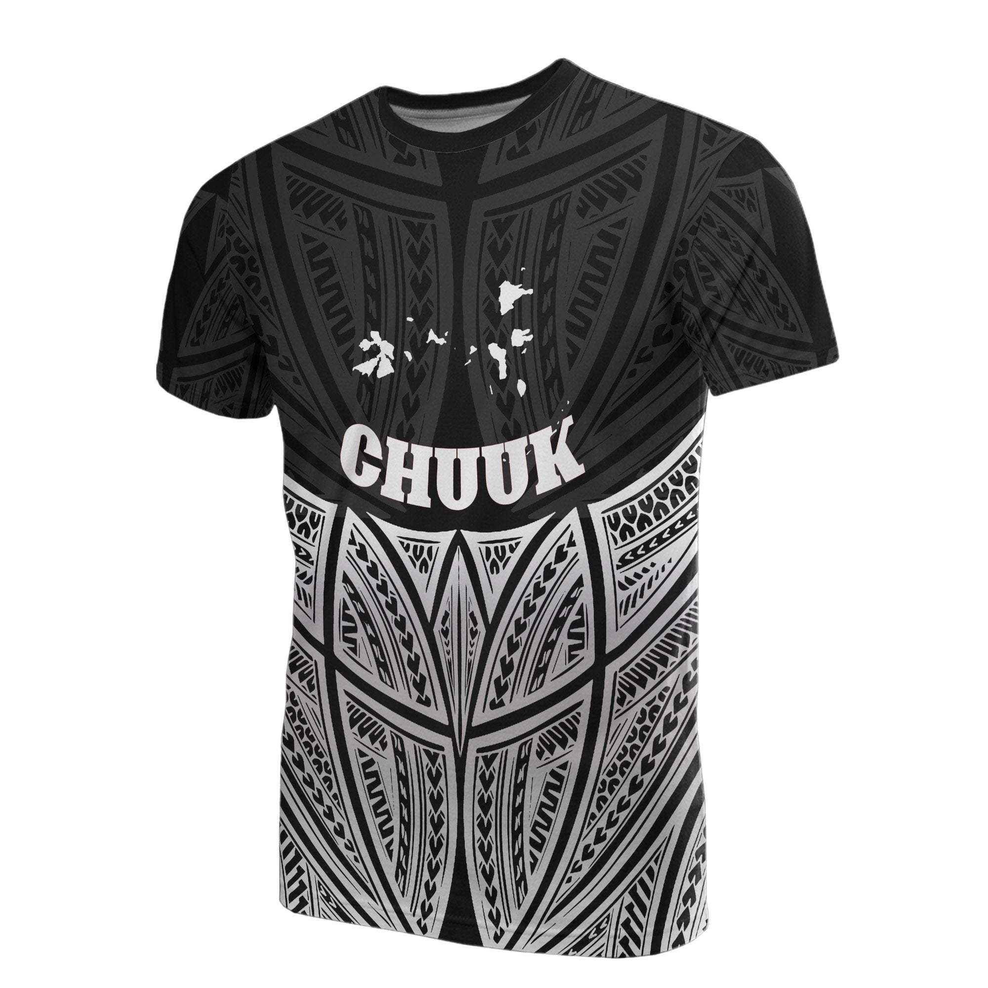 Chuuk Polynesian T Shirt Black Pride Map and Seal Unisex Black - Polynesian Pride