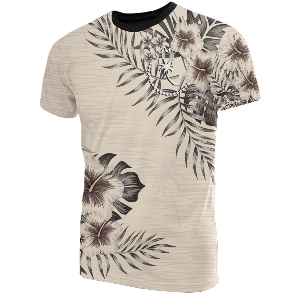 Chuuk T Shirt Chuuk Flag Beige Hibiscus Unisex Beige - Polynesian Pride