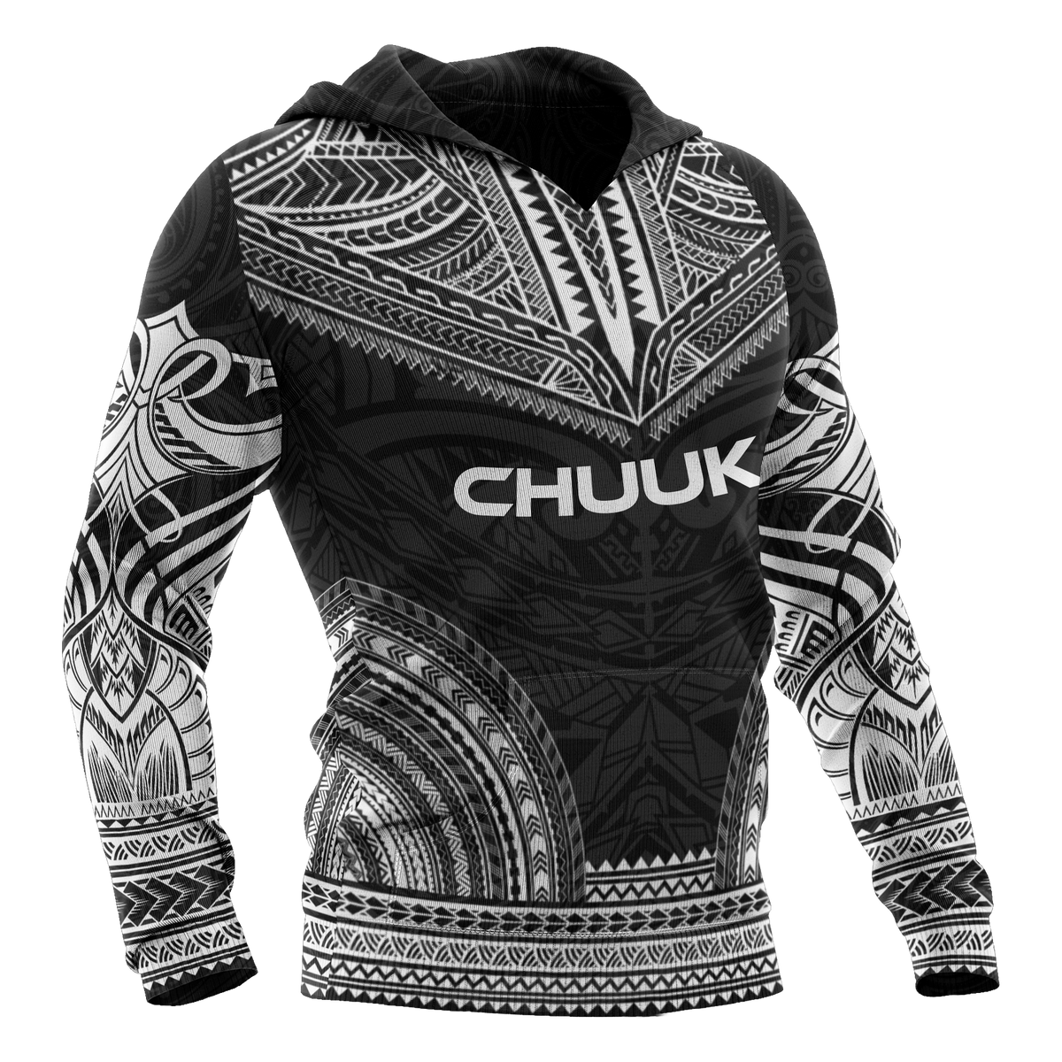 Chuuk Flag Polynesian Chief Hoodie Black Version - Polynesian Pride