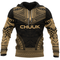 Chuuk Flag Polynesian Chief Hoodie Gold Version Unisex Gold - Polynesian Pride