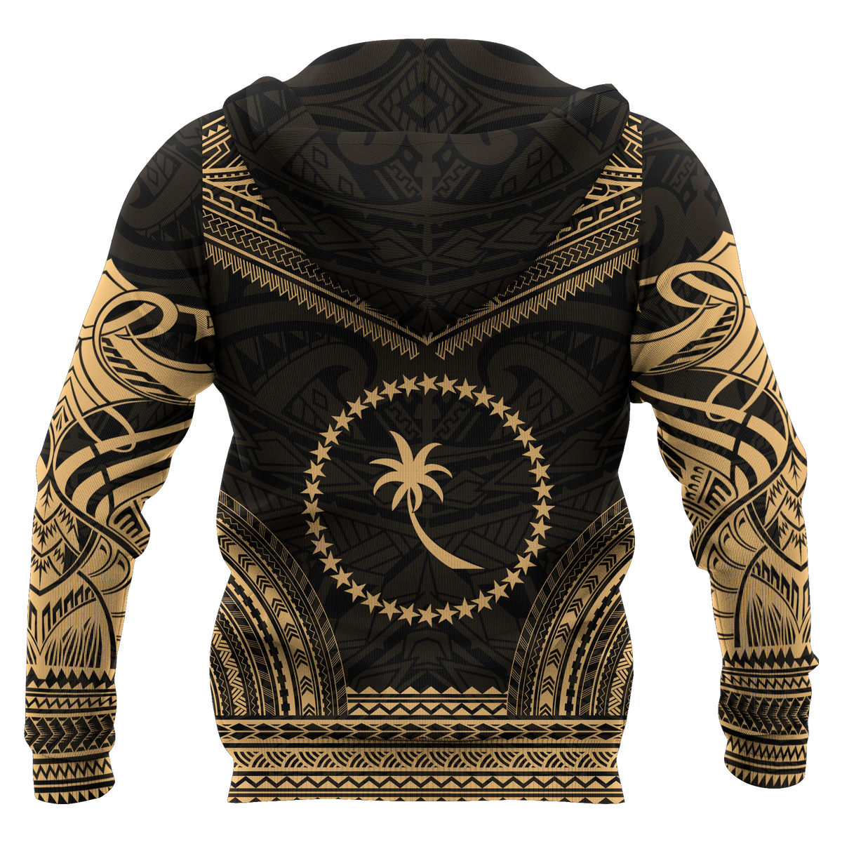 Chuuk Flag Polynesian Chief Hoodie Gold Version - Polynesian Pride