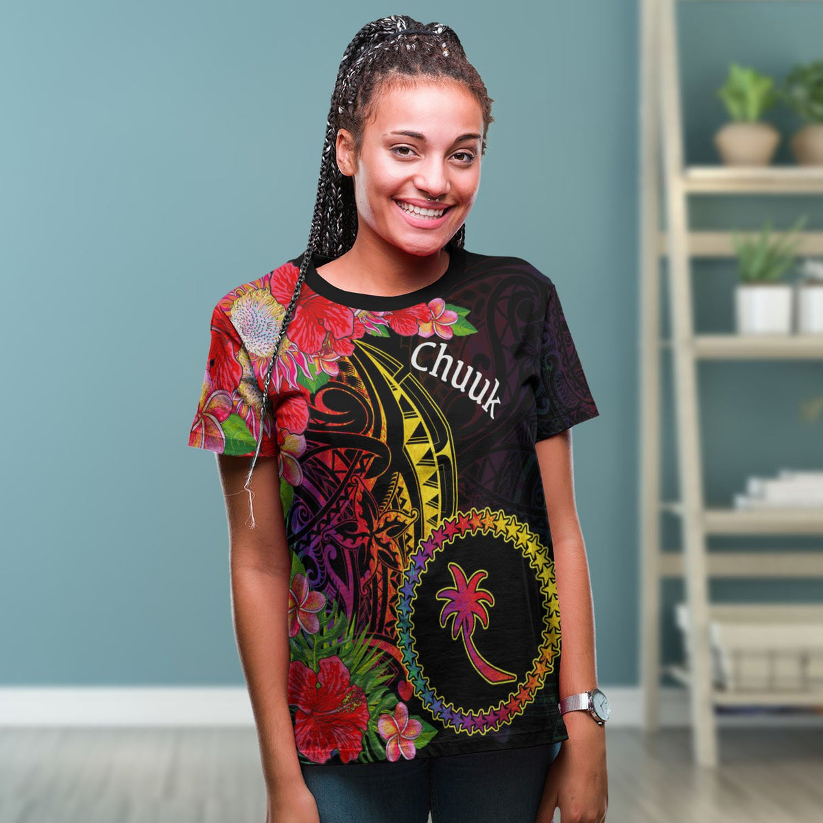 Chuuk State T Shirt Tropical Hippie Style - Polynesian Pride