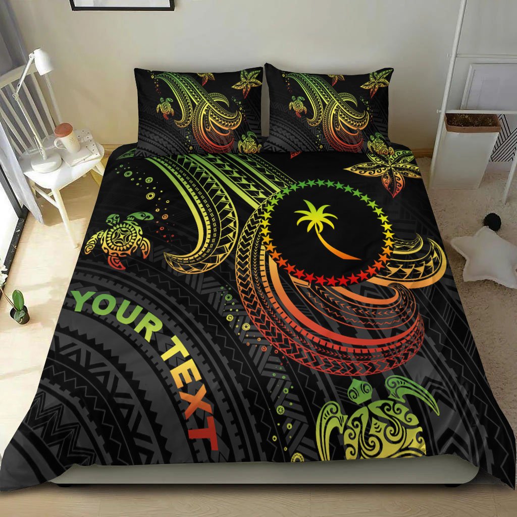 Chuuk Custom Personalised Bedding Set - Reggae Turtle Reggae - Polynesian Pride