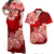Polynesian Flower Tribal Matching Dress and Hawaiian Shirt Red LT9 Red - Polynesian Pride
