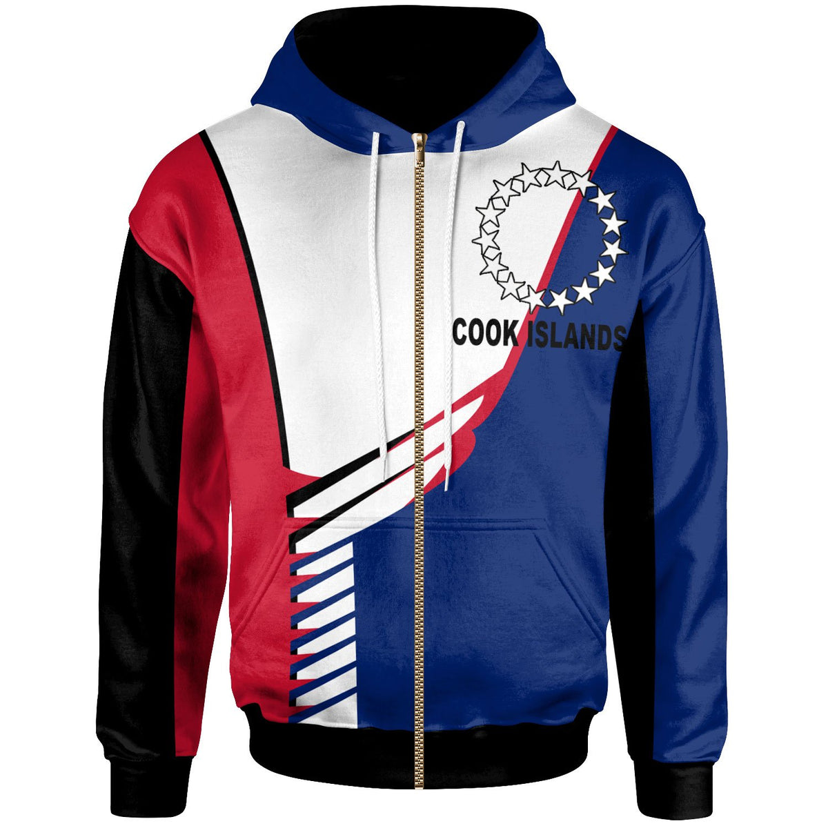 Cook Island Zip Hoodie Athletes Style Unisex Blue - Polynesian Pride