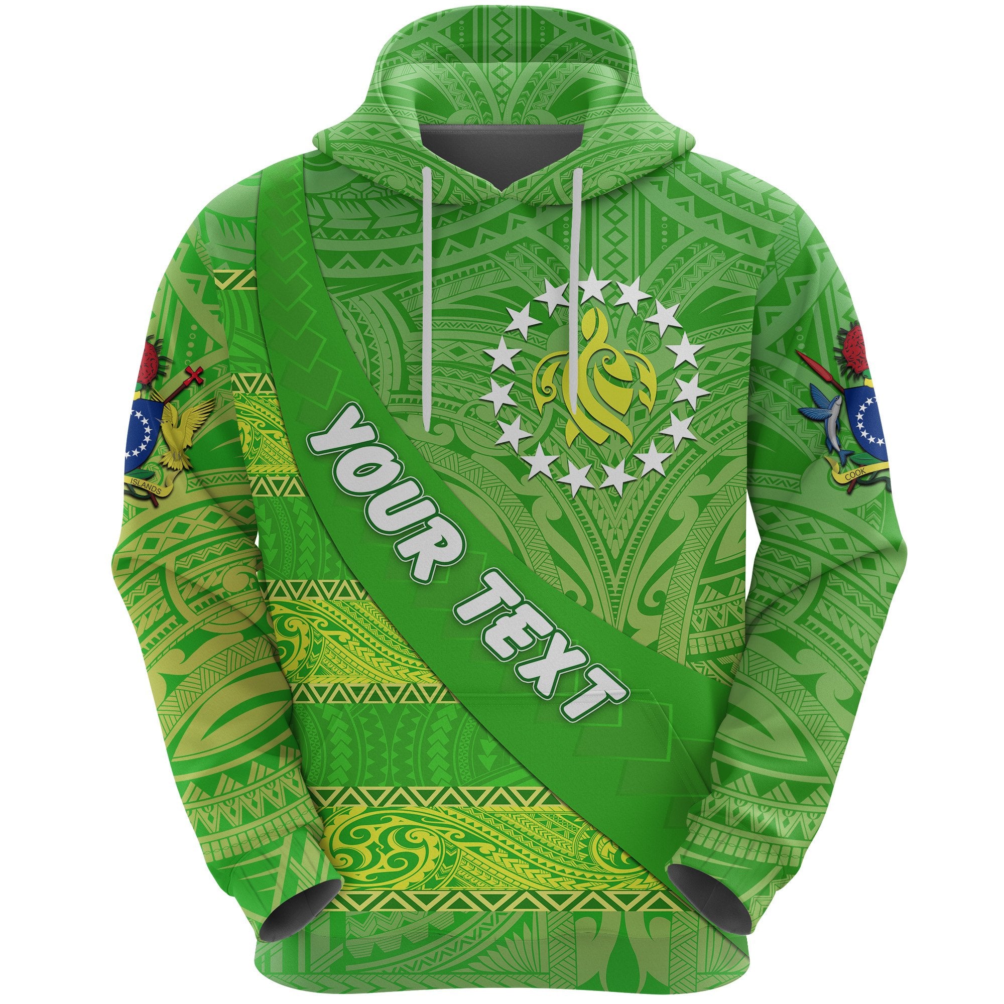 Custom Cook Islands Hoodie Polynesian Victorian Vibes Unisex Green - Polynesian Pride