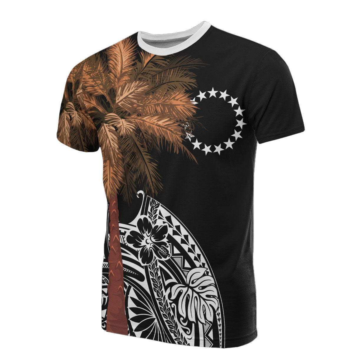 Cook Islands T Shirt Polynesian Palm Tree Black Unisex Black - Polynesian Pride