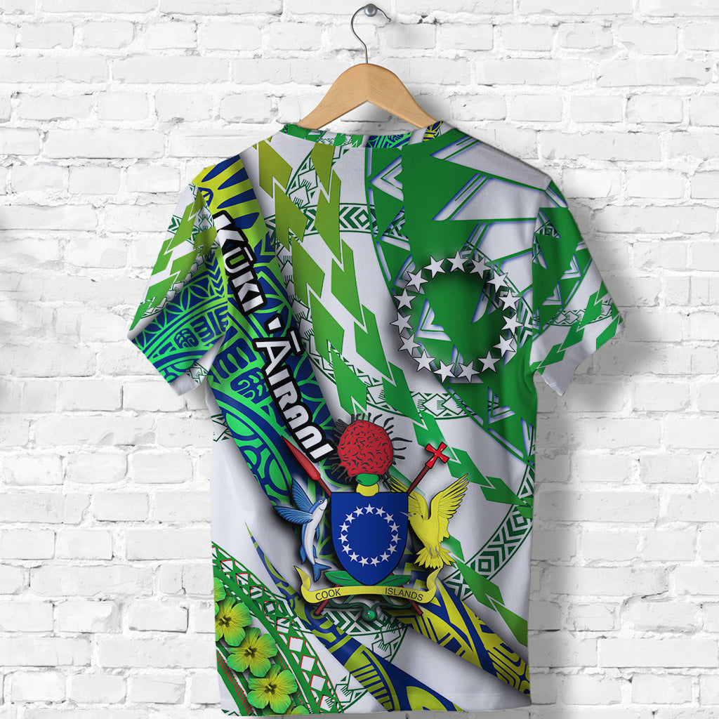 Cook Islands T Shirt Artsy Style White LT9 - Polynesian Pride