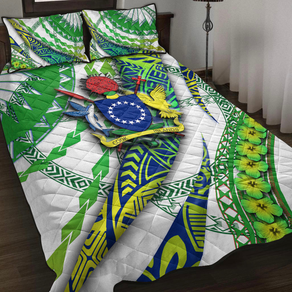 Cook Islands Quilt Bed Set Artsy Style - White LT9 White - Polynesian Pride