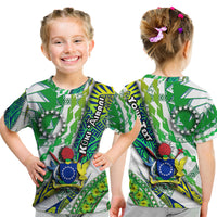 Custom Cook Islands T Shirt Artsy Style White LT9 Kid White - Polynesian Pride