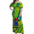 Cook Islands Women Off Shoulder Long Dress Artsy Style - Green LT9 Women Green - Polynesian Pride