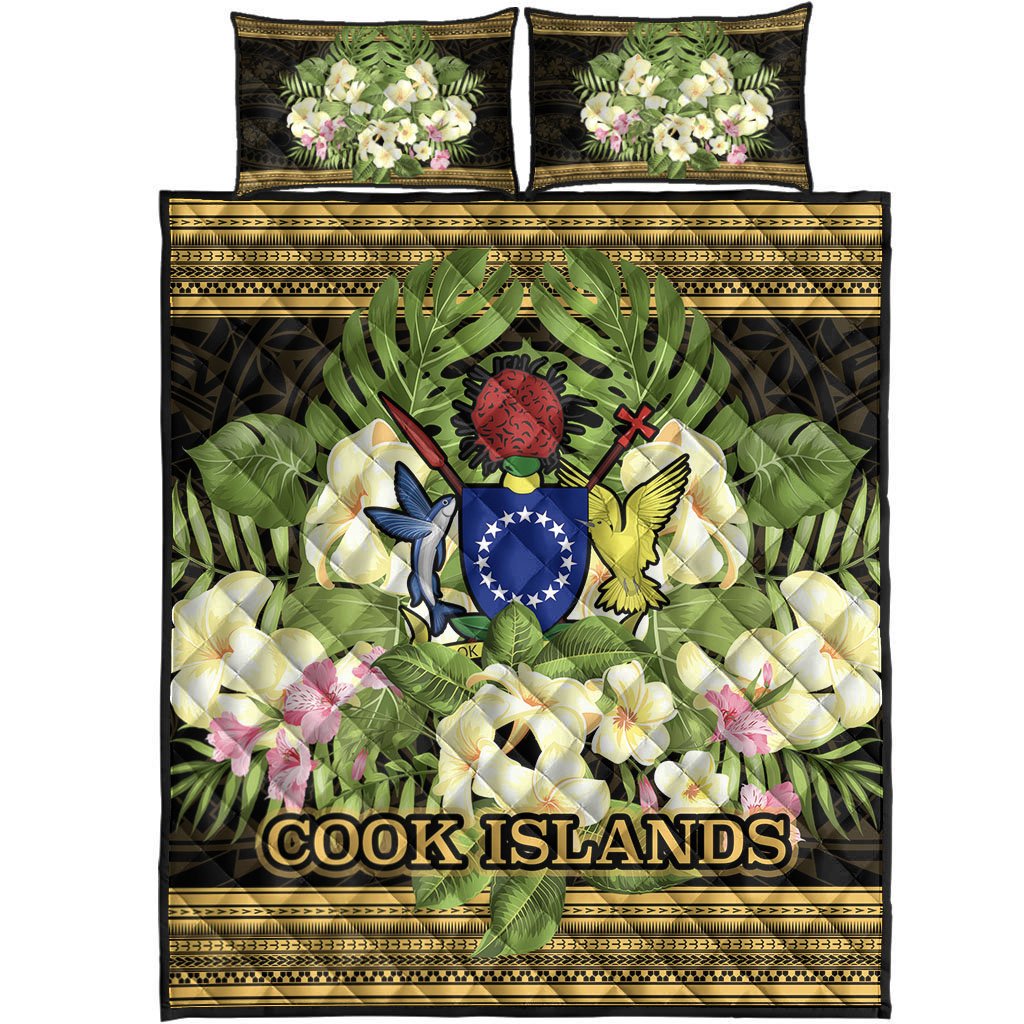 Cook Islands Quilt Bed Set - Polynesian Gold Patterns Collection - Polynesian Pride