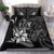 Cook Islands Bedding Set - Fish With Plumeria Flowers Style Black - Polynesian Pride
