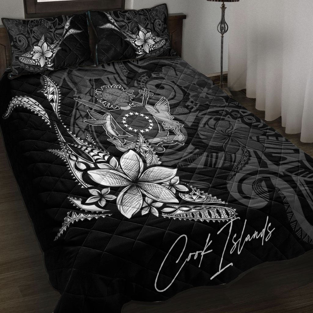 Cook Islands Quilt Bed Set - Fish With Plumeria Flowers Style - Polynesian Pride