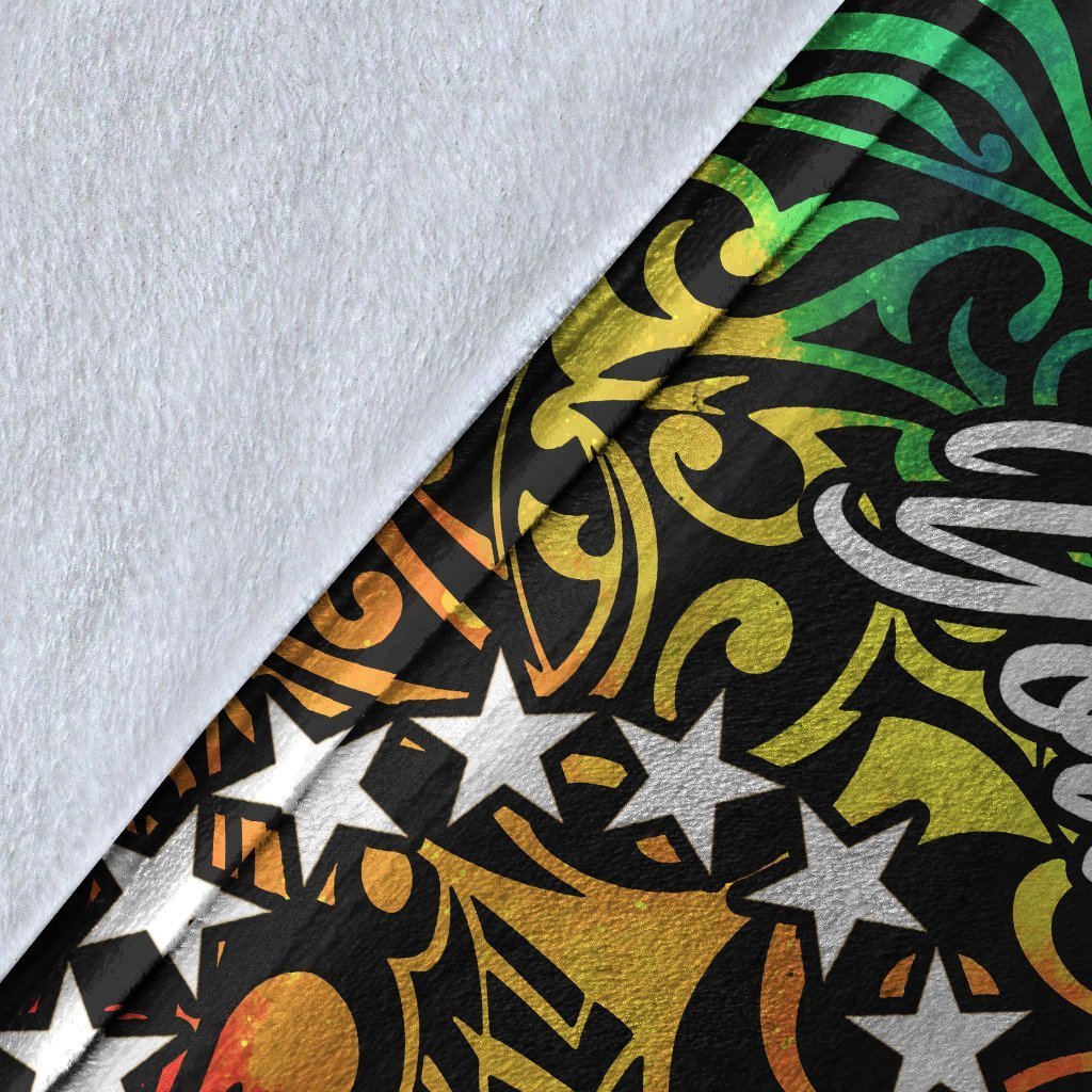 Cook Islands Custom Personalised Premium Blanket - Rainbow Polynesian Pattern - Polynesian Pride