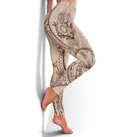 Cook Islands Leggings - Hibiscus Flowers Vintage Style - Polynesian Pride