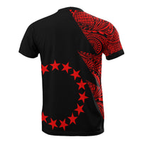 Cook Islands T Shirt Polynesian Pattern Red Flash Style - Polynesian Pride