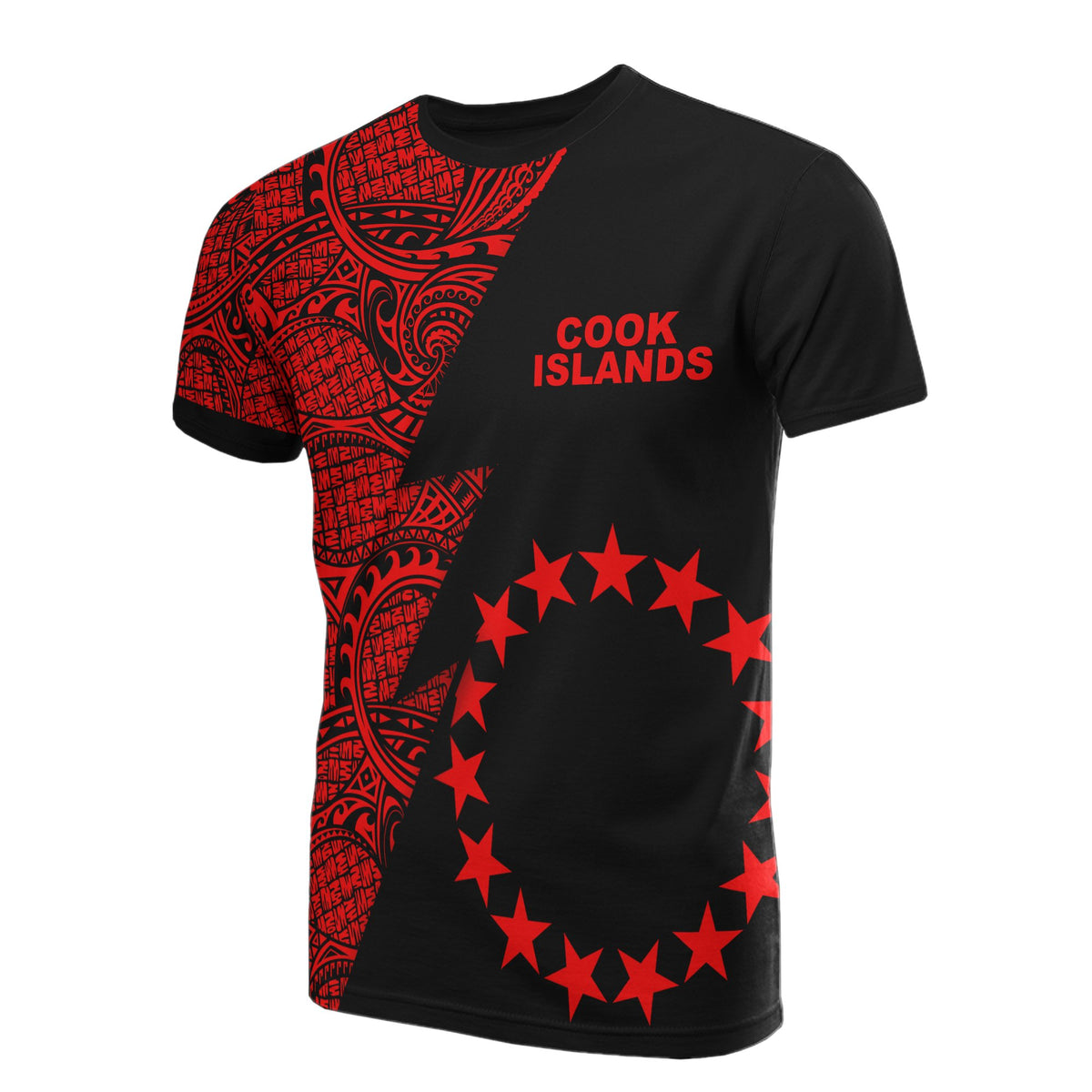 Cook Islands T Shirt Polynesian Pattern Red Flash Style Unisex Red - Polynesian Pride