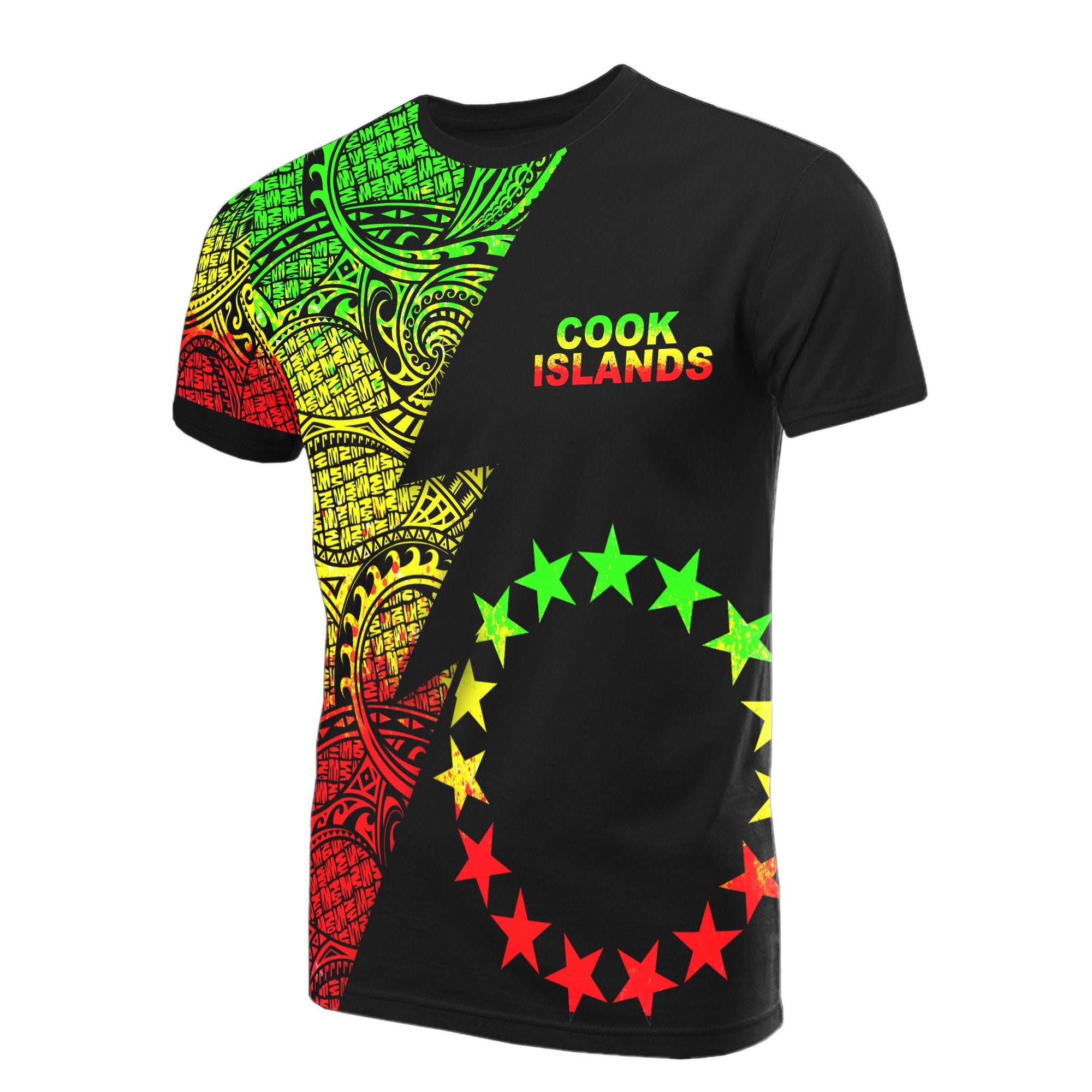 Cook Islands T Shirt Polynesian Pattern Reggae Flash Style Unisex Reggae - Polynesian Pride