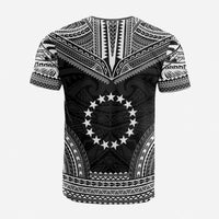 Cook Islands Custom T Shirt Cook Islands Flag Polynesian Chief Tattoo Black Version Unisex Black - Polynesian Pride