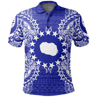 Cook Islands Polo Shirt Kuki Airani Flag Map Polynesian Tattoo Blue Unisex Blue - Polynesian Pride