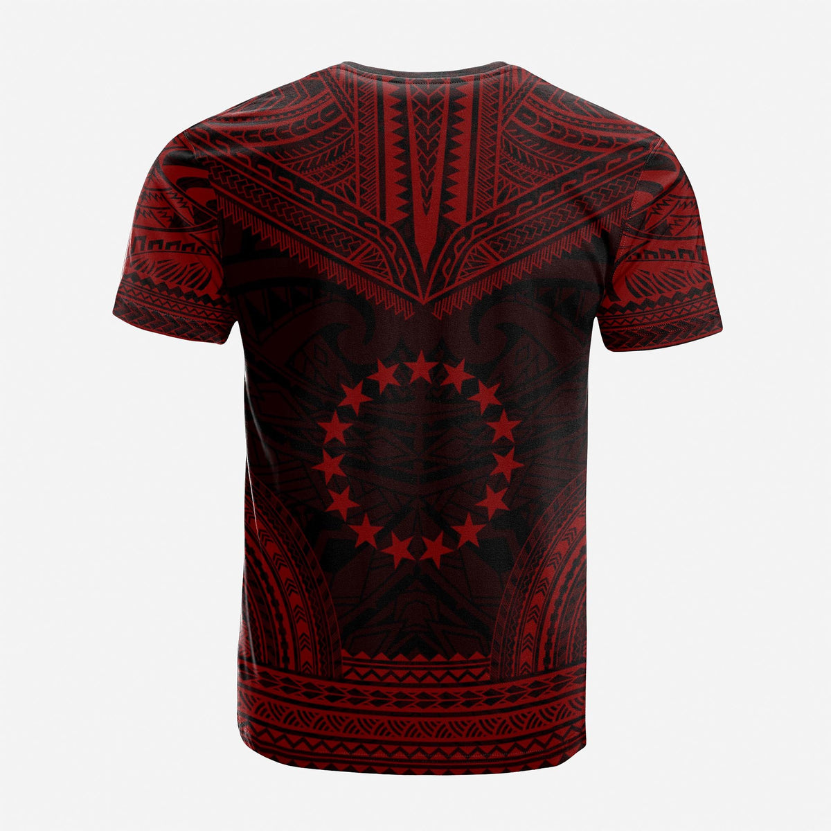 Cook Islands Custom T Shirt Cook Islands Flag Polynesian Chief Tattoo Red Version Unisex Red - Polynesian Pride