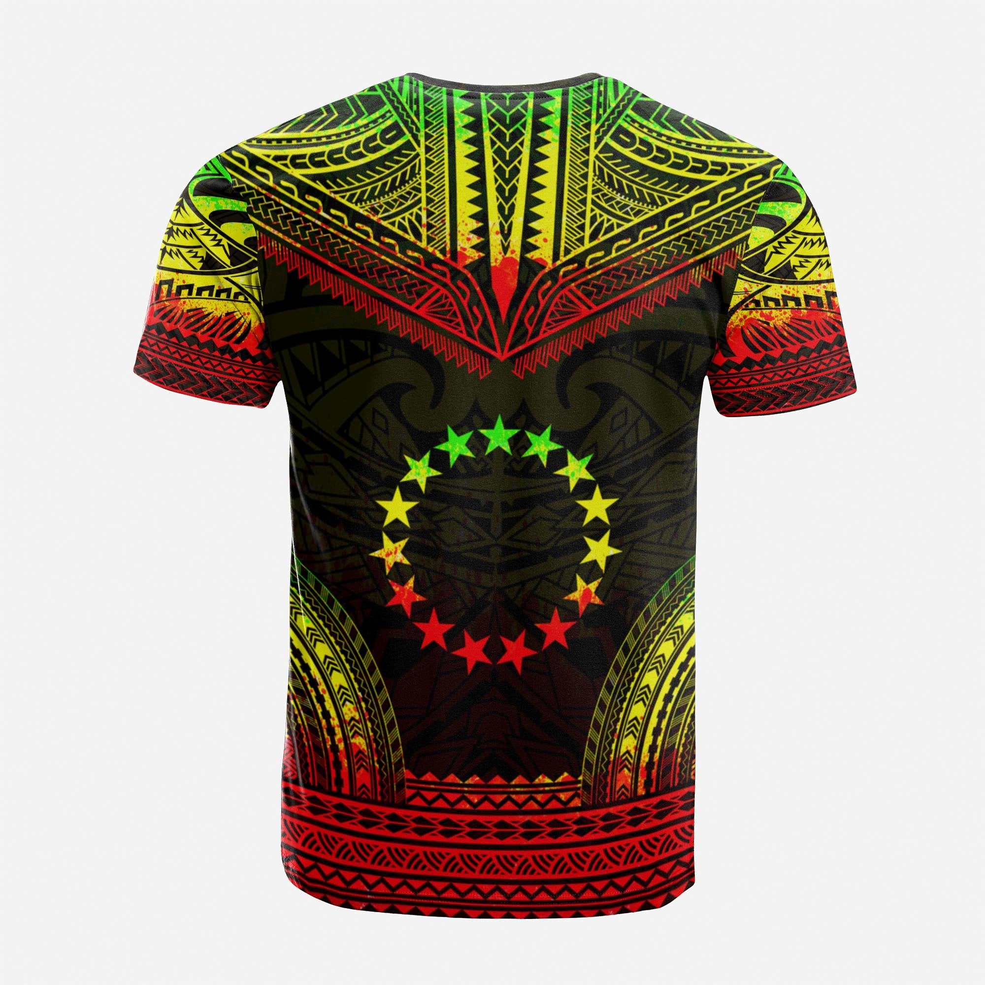 Cook Islands Custom T Shirt Cook Islands Flag Polynesian Chief Tattoo Reggae Version Unisex Reggae - Polynesian Pride