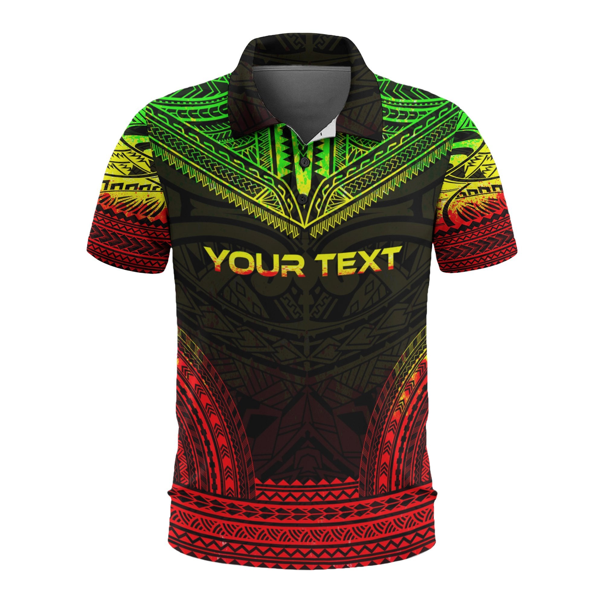 Cook Islands Custom Polo Shirt Cook Islands FLag Polynesian Chief Tattoo Reggae Version Unisex Reggae - Polynesian Pride