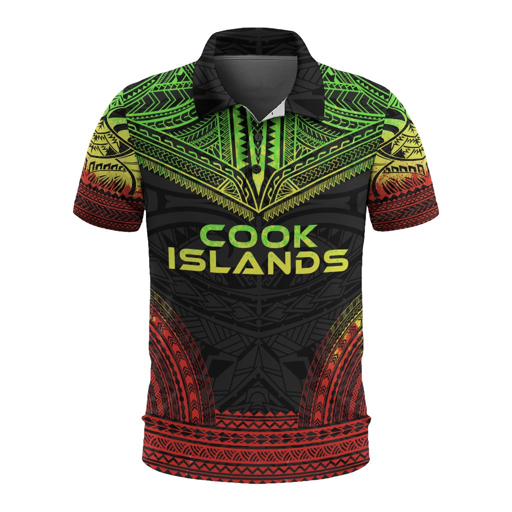 Cook Islands Polo Shirt Kuki Airani Flag Polynesian Chief Tattoo Reggae Version Unisex Reggae - Polynesian Pride