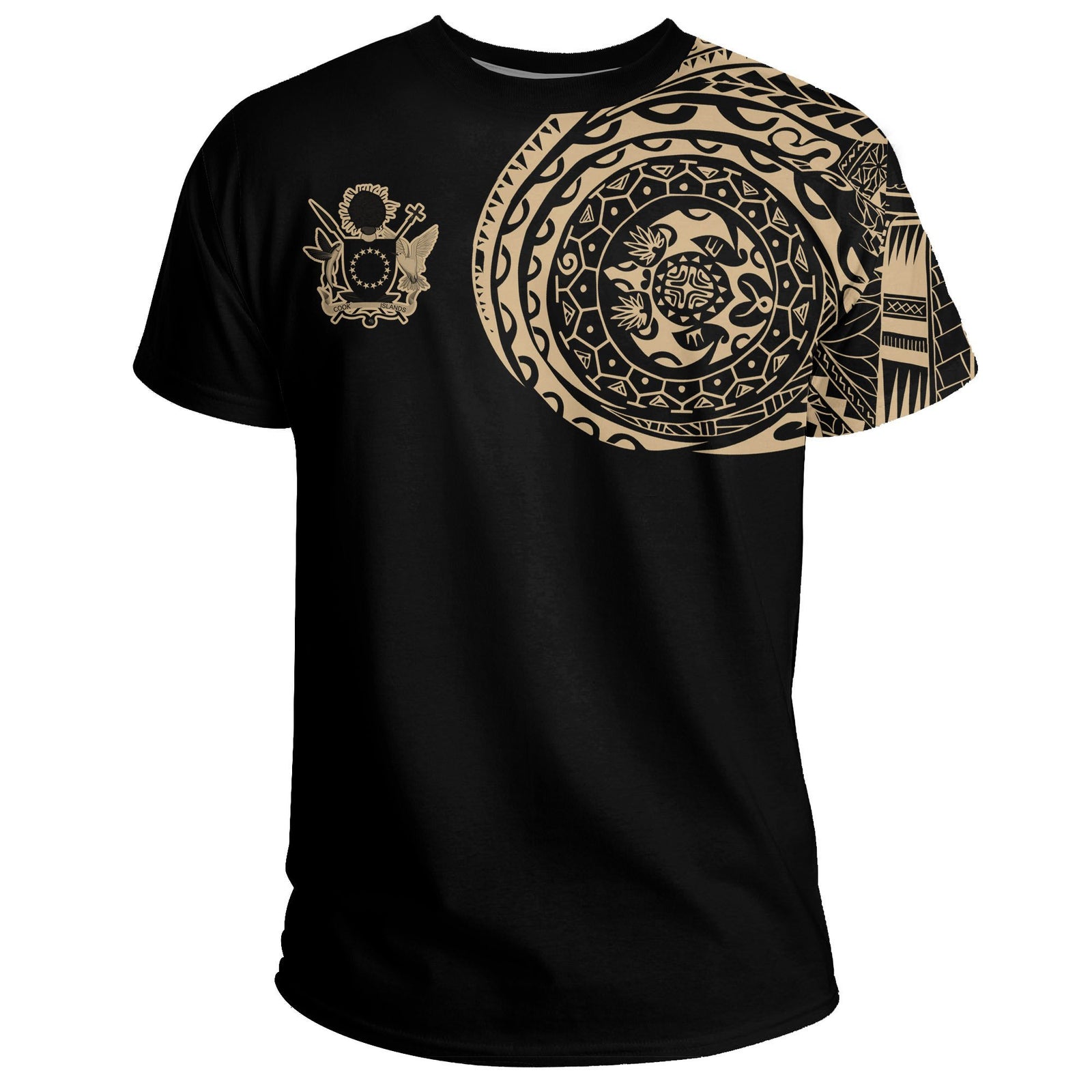 Cook Islands T Shirt Tattoo Style Unisex Black - Polynesian Pride