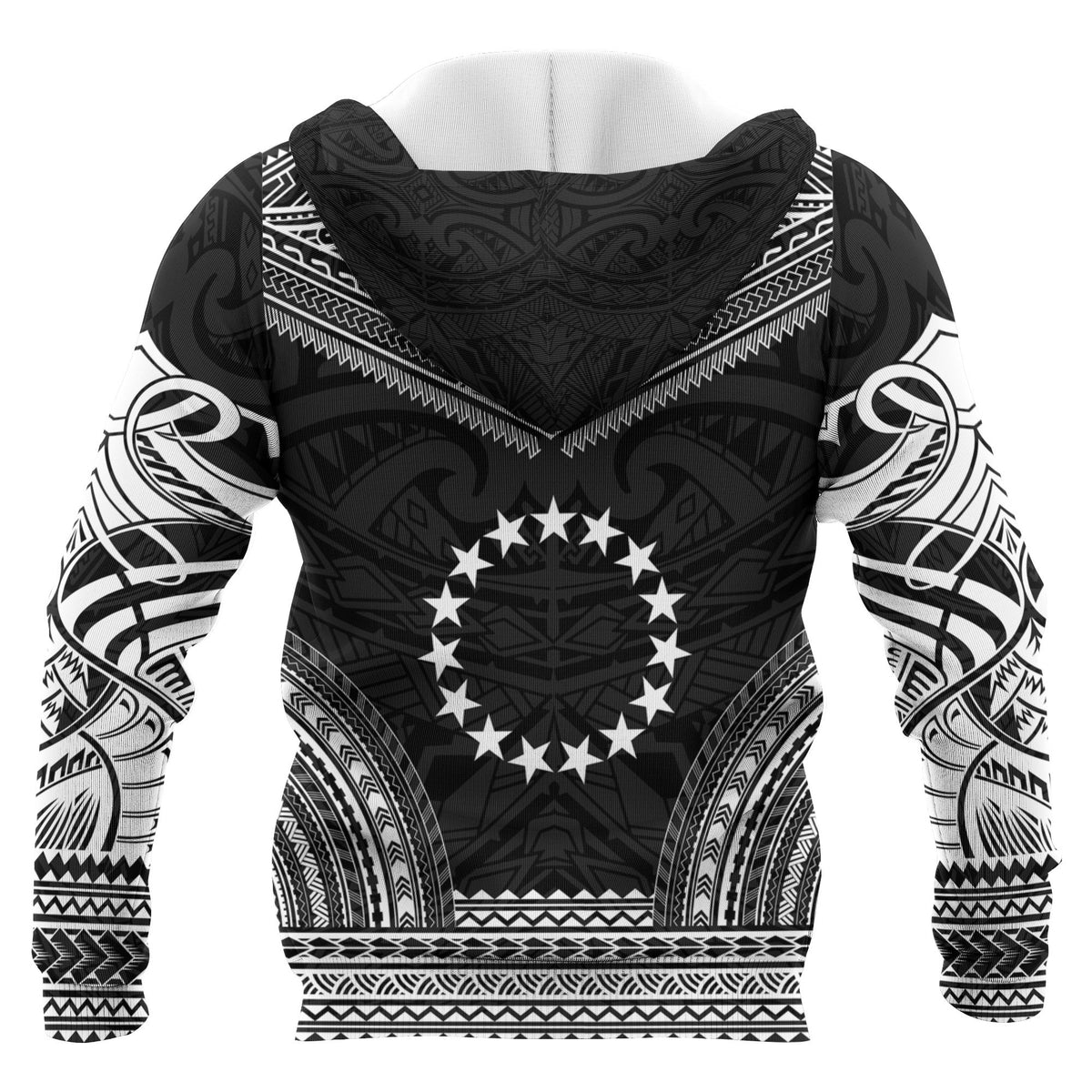 Cook Islands Polynesian Chief Custom Zip up Hoodie Black Version Unisex Black - Polynesian Pride