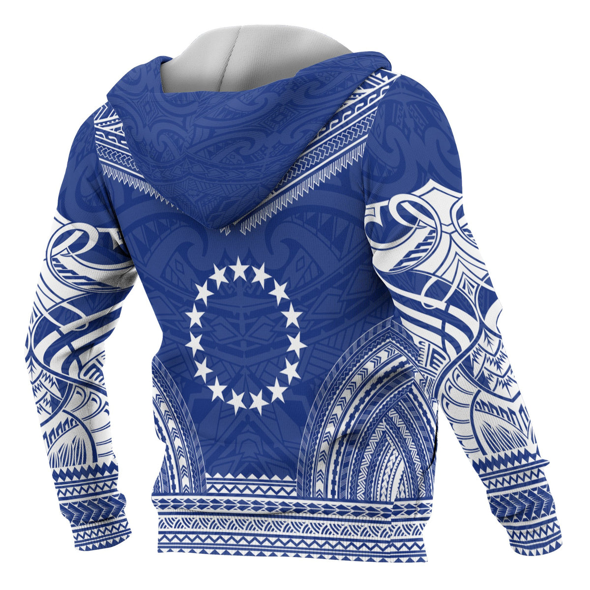 Cook Islands Polynesian Chief Custom Zip up Hoodie Flag Version - Polynesian Pride