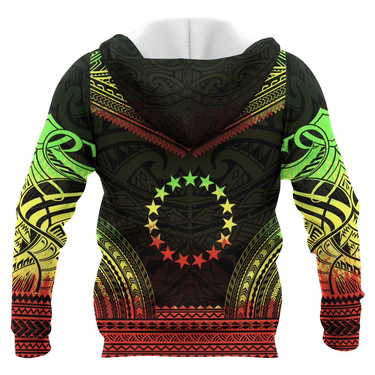 Cook Islands Polynesian Chief Custom Zip up Hoodie Reggae Version Unisex Reggae - Polynesian Pride