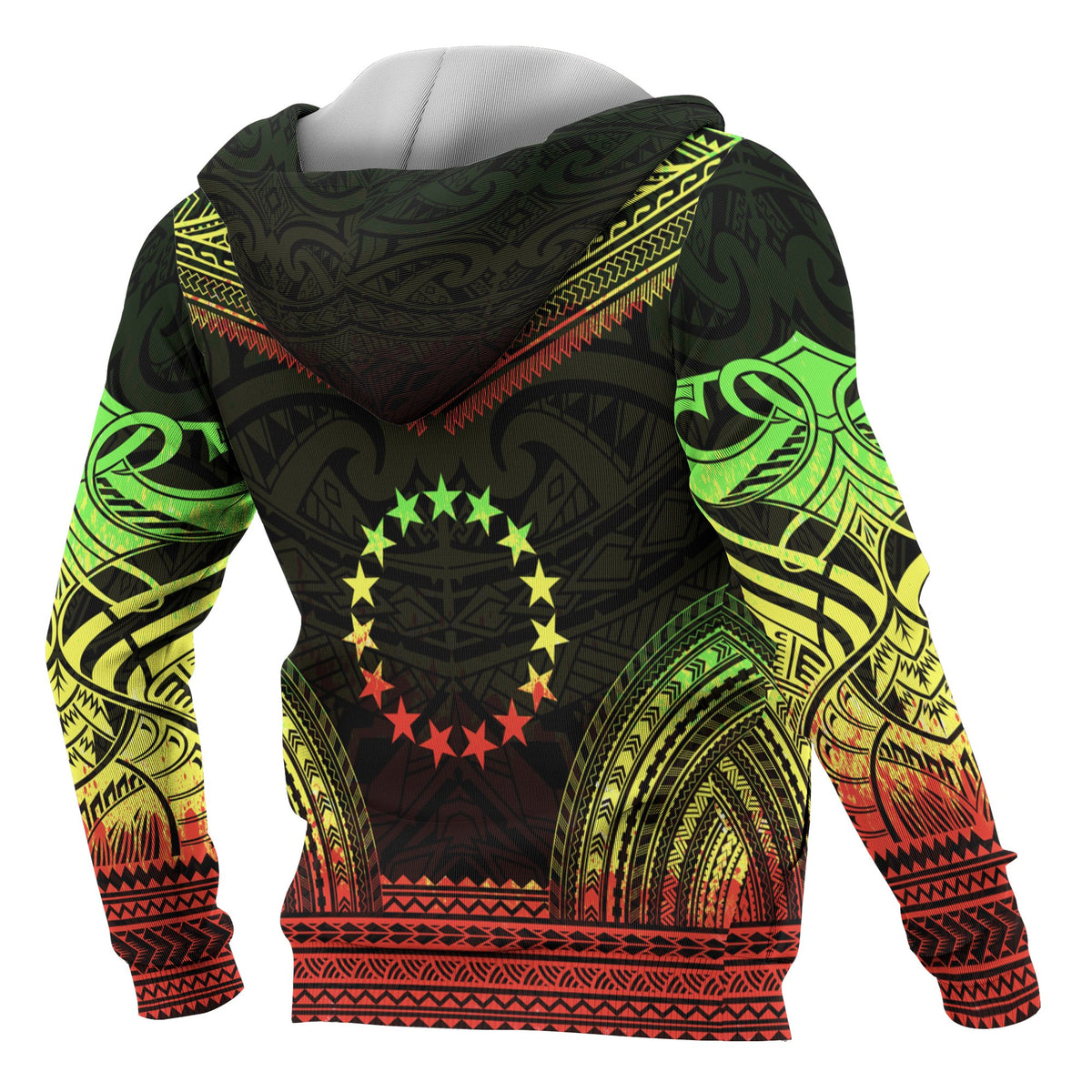 Cook Islands Polynesian Chief Custom Hoodie Reggae Version - Polynesian Pride