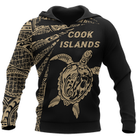 Cook Islands Hoodie Turtle Mermaid Gold Tornado Unisex Gold - Polynesian Pride
