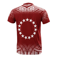 Cook Islands Custom T Shirt Fog Red - Polynesian Pride