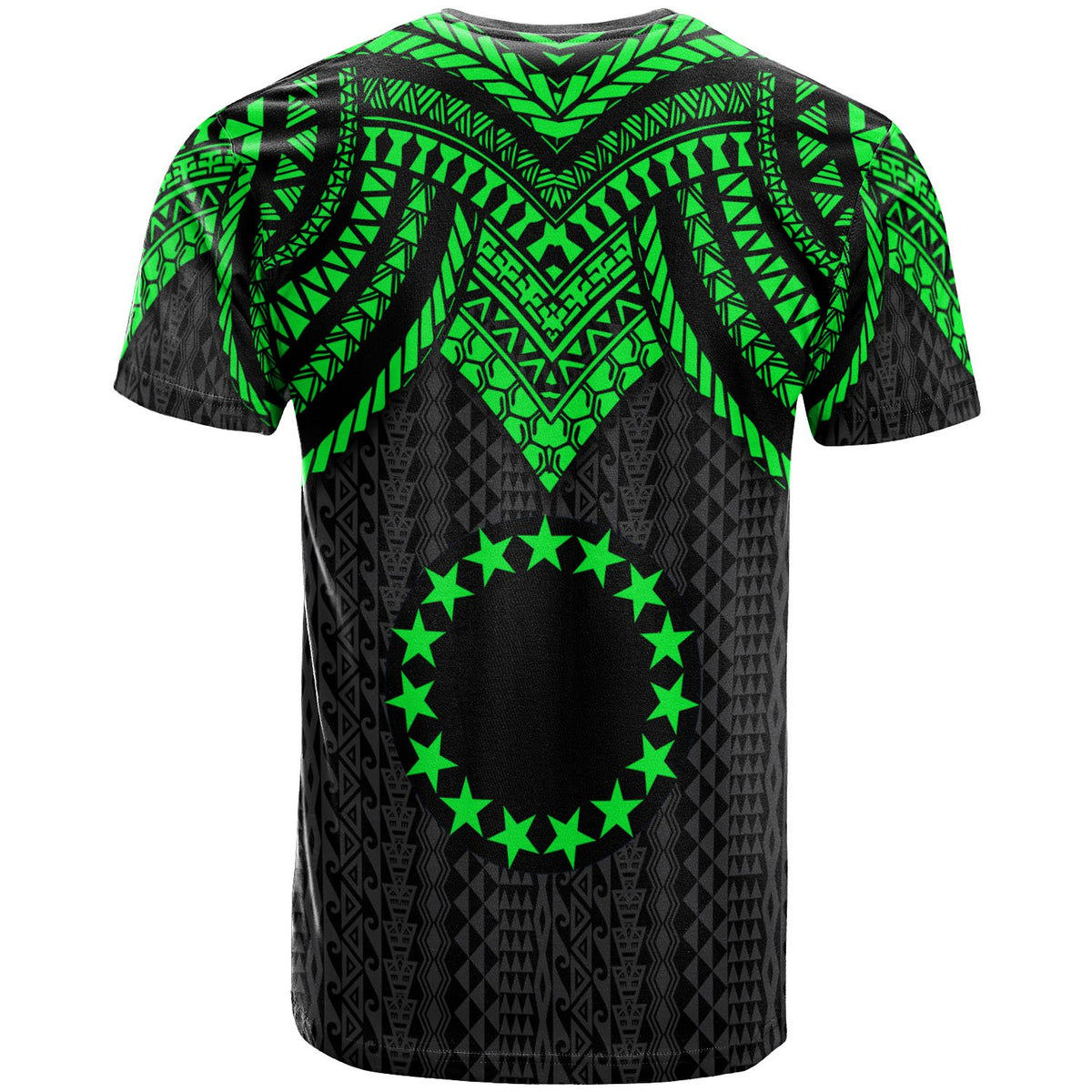 Cook Islands Custom T Shirt Polynesian Armor Style Green - Polynesian Pride
