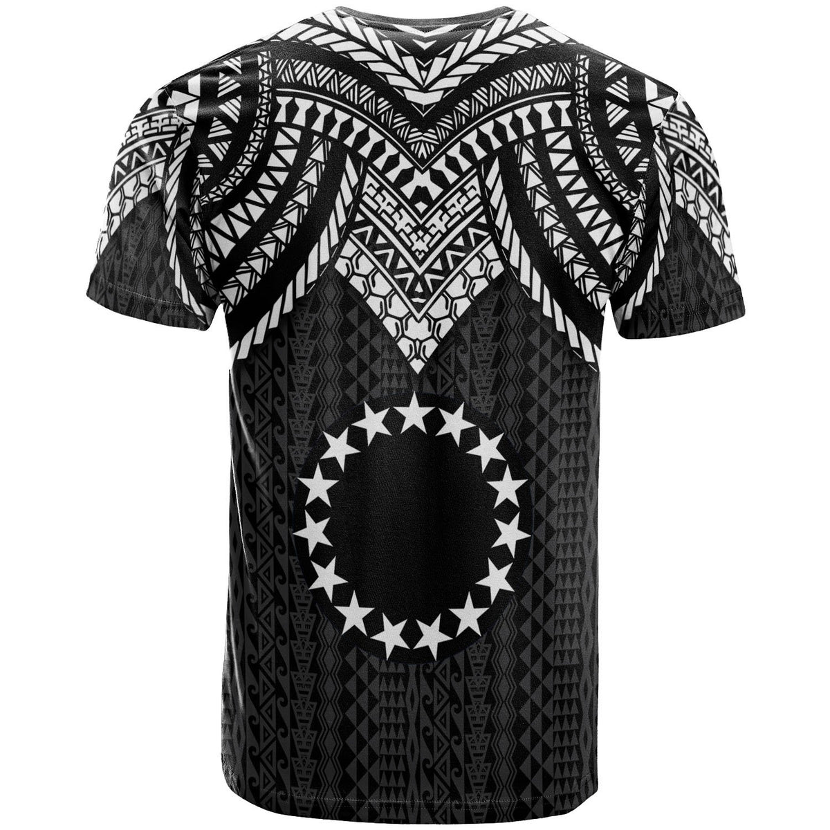 Cook Islands T Shirt Polynesian Armor Style Black - Polynesian Pride