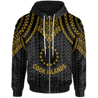 Cook islands Zip up Hoodie Polynesian Armor Style Gold Unisex Gold - Polynesian Pride