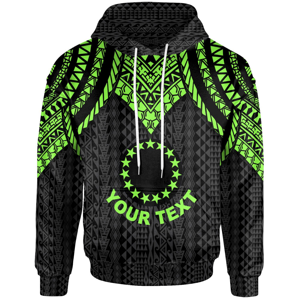 Cook islands Custom Hoodie Polynesian Armor Style Green Unisex Green - Polynesian Pride