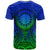 Cook islands T Shirt Circle Pattern Blue - Polynesian Pride