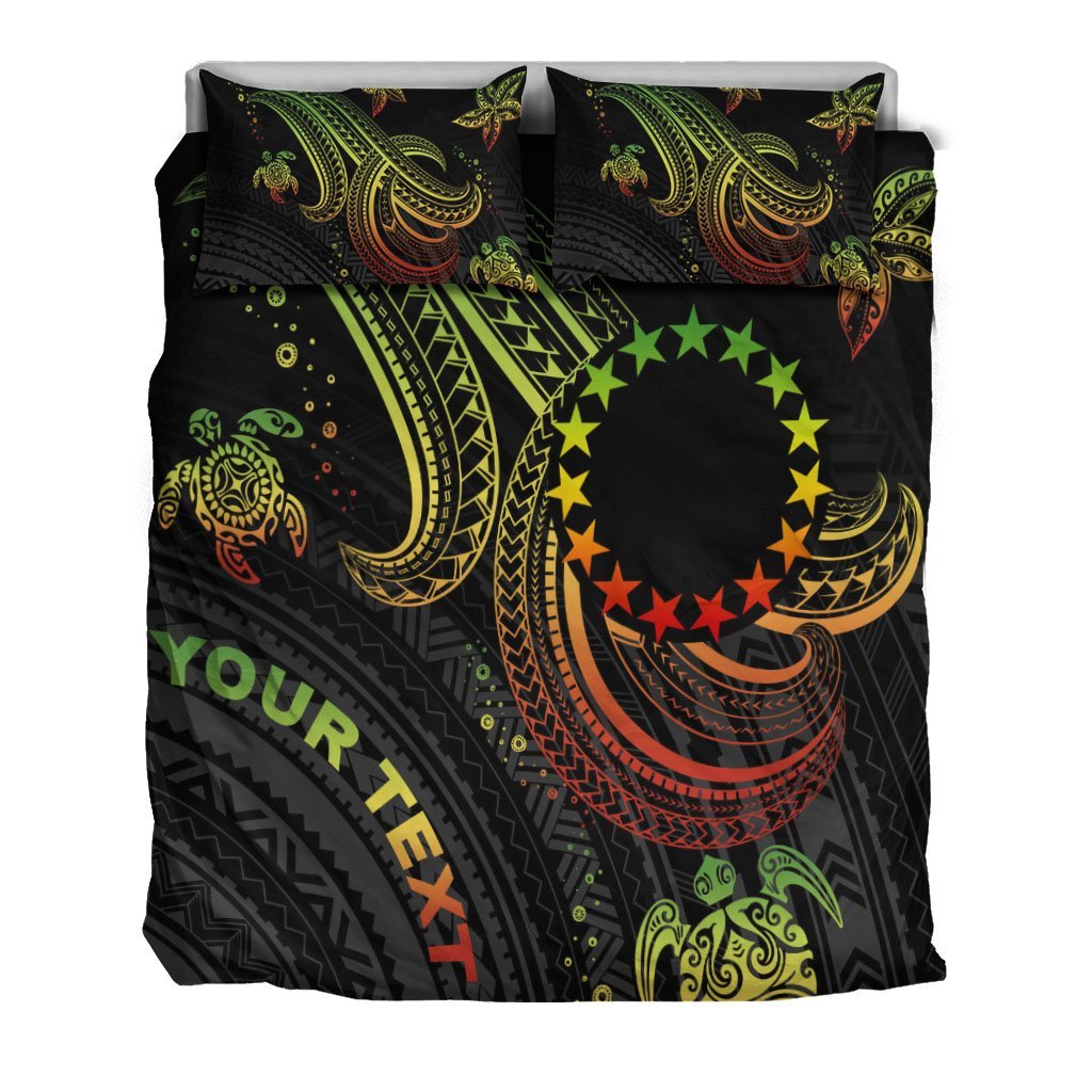 Cook Islands Custom Personalised Bedding Set - Reggae Turtle - Polynesian Pride