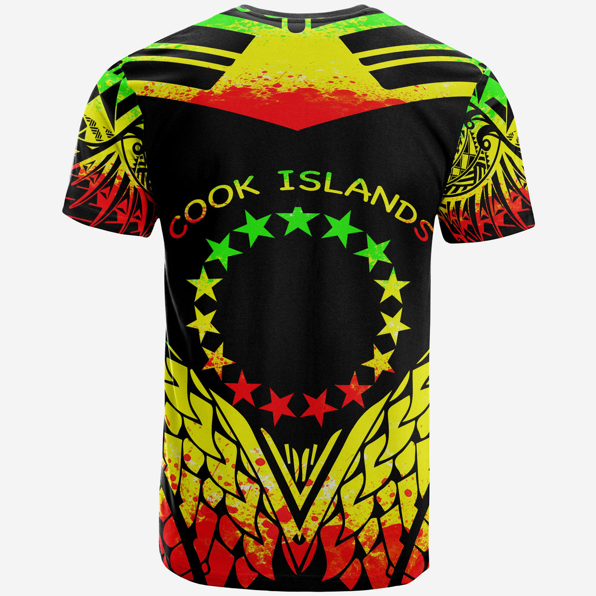 Cook Islands T Shirt Unique Eagle Feather Texture Reggae - Polynesian Pride