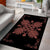 Hawaiian Quilt Maui Plant And Hibiscus Pattern Area Rug - Coral Black - AH - Polynesian Pride
