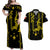Philippines Matching Dress and Hawaiian Shirt Pechera with Side Barong Patterns LT9 Black - Polynesian Pride