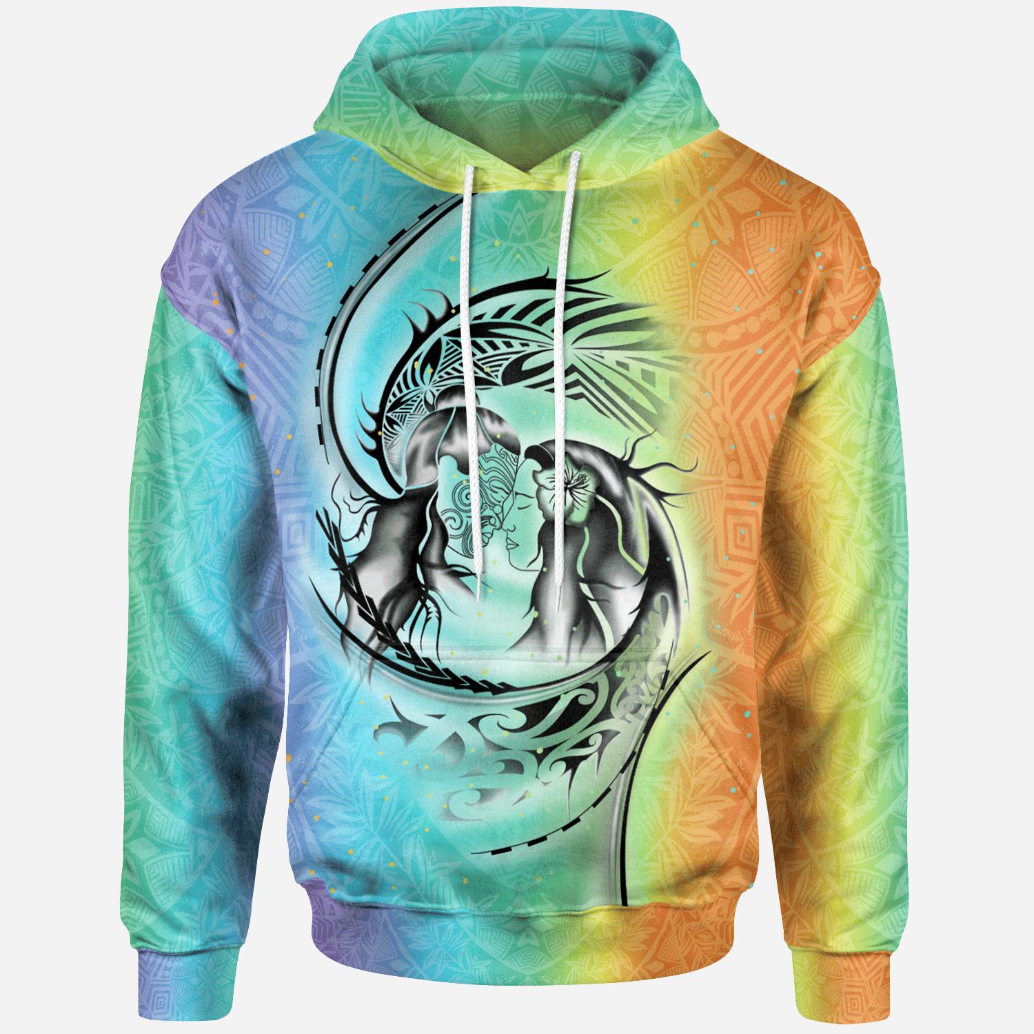 Polynesian Hoodie Couple Style Unisex Blue - Polynesian Pride