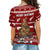 New Zealand Cross Shoulder Shirt Mere Kirihimete - Kiwi Xmas Tree LT7 - Polynesian Pride